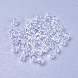 Transparent Clear Acrylic Round Beads, about 4mm in diameter, hole:1mm(X-PL526_4MM)