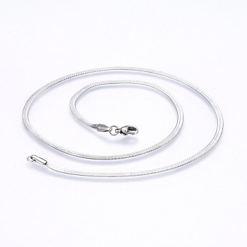 304 Stainless Steel Herringbone Chain Necklaces, Stainless Steel Color, 17.71 inch(45cm), 2.5mm