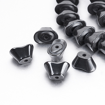 Non-magnetic Synthetic Hematite Beads Strands, Ingot, 4.5x8x4.5mm, Hole: 1mm, about 89pcs/strand, 15.9 inch(40.5cm)