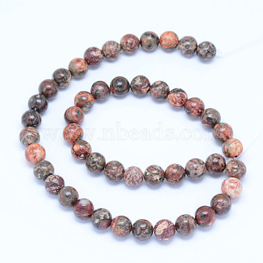 Chapelets de perles de jaspe en peau de léopard naturel(X-G-J358-05-10mm)-2