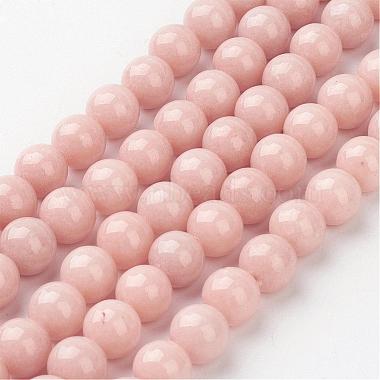 8mm LightSalmon Round Mashan Jade Beads