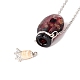 Glass Perfume Vial with Crown Pendant Necklace(NJEW-H218-01D)-6