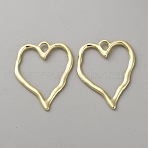 Zinc Alloy Pendants, Heart, Golden, 36x28x1.8mm, Hole: 4.3x4mm(FIND-WH0139-343G)