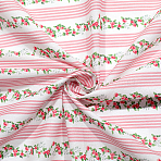 1M Flower Pattern Cotton Fabric, Clothing Accessories, Pink, 1504x0.3mm(DIY-PH0036-57)