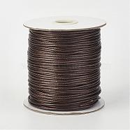 Eco-Friendly Korean Waxed Polyester Cord, Coffee, 2mm, about 90yards/roll(80m/roll)(YC-P002-2mm-1108)