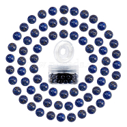 DIY Stretch Bracelets Making Kits, include Dyed Natural Lapis Lazuli Round Beads, Elastic Crystal Thread, Beads: 10~10.5mm, Hole: 1~1.2mm, 100pcs(DIY-SC0012-74D)