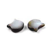 Natural Black Lip Shell Beads, Cat Head, 10x10x4mm, Hole: 0.7mm(SSHEL-N003-148B)