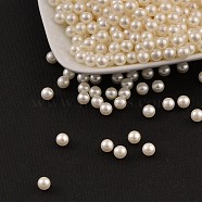 Imitation Pearl Acrylic Beads, No Hole, Round, Beige, 4mm, about 10000pcs/bag(OACR-S011-4mm-Z24)