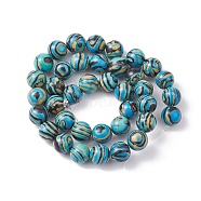 Synthetic Malachite Beads Strands, Dyed, Round, Sky Blue, 10mm, Hole: 1mm, about 38pcs/strand, 14.96''(38cm)(G-YW0001-55D)