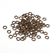 Open Jump Rings Brass Jump Rings, Cadmium Free & Lead Free, Antique Bronze, 6x1mm, 18 Gauge, Inner Diameter: 4mm, about 4160pcs/500g(JRC6MM-AB)