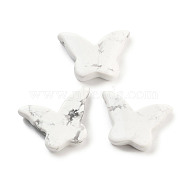 Natural Howlite Pendants, Butterfly Charms, 19.5x15x5.5mm, Hole: 1mm(G-H007-07G)