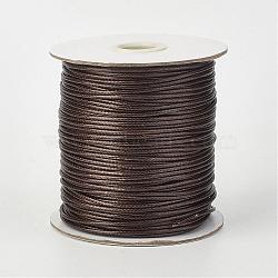 Eco-Friendly Korean Waxed Polyester Cord, Coffee, 2mm, about 90yards/roll(80m/roll)(YC-P002-2mm-1108)