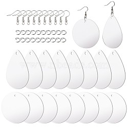 DIY Dangle Earring Making, with Acrylic Pendants, 304 Stainless Steel Jump Rings and Brass Earring Hooks, Clear(DIY-TA0002-65P)