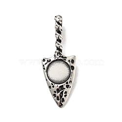 304 Stainless Steel Big Pendants, Triangle, Antique Silver, 55x20.5x10.5mm, Hole: 7x7.5mm(STAS-C053-24AS)