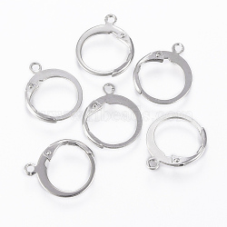 304 Stainless Steel Leverback Earring Findings, with Loop, Stainless Steel Color, 14.5x12x2mm, Hole: 1.2mm, Pin: 0.8x1mm(STAS-G161-23P)