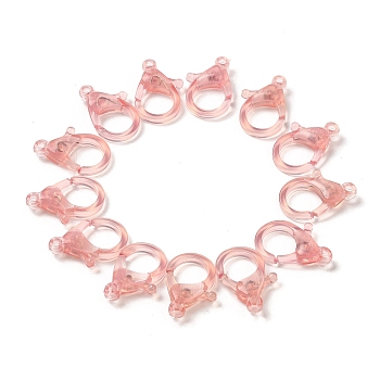 Transparent Plastic Lobster CLaw Clasps, Thistle, 26x19x6mm, Hole: 2mm
