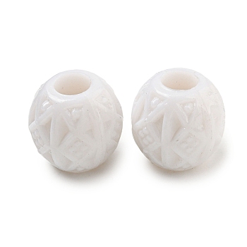 Opaque Acrylic European Beads, Large Hole Beads, Rondelle, White, 15x15mm, Hole: 6mm, about 280pcs/500g