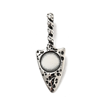 304 Stainless Steel Big Pendants, Triangle, Antique Silver, 55x20.5x10.5mm, Hole: 7x7.5mm
