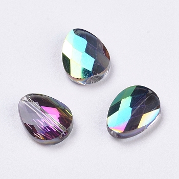 Imitation Austrian Crystal Beads, Grade AAA, Faceted, teardrop, Colorful, 12x9x3.5mm, Hole: 0.9~1mm