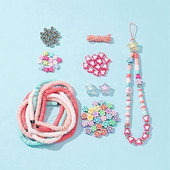 DIY Stretch Bracelet Making Kit, Including Star & Butterfly Acrylic & Polymer Clay Disc Beads, Nylon Thread, Mixed Color, 1511~1611Pcs/bag