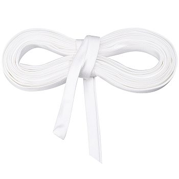 1Pc Polyester Grosgrain Ribbons, for Wedding Dress Zipper Replacements, White, 3/4 inch(18mm), 6m/pc