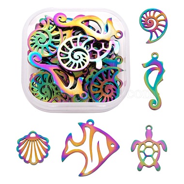 Multi-color Mixed Shapes 201 Stainless Steel Pendants