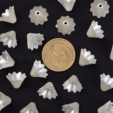 Multi-Petal Flower ABS Plastic Imitation Pearl Bead Caps(OACR-R016-25)-3