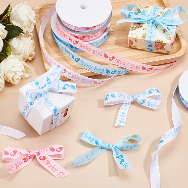 PandaHall Elite Baby Shower Ornaments Decorations Word Baby Printed Polyester Grosgrain Ribbons(OCOR-PH0001-11)-6
