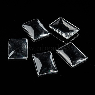 Transparent Rectangle Glass Cabochons(GGLA-R025-25x18)-6