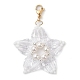 Christmas Snowflake Shell Pearl & Glass Pendant Decorations(HJEW-TA00185)-1