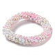 Crochet Glass Beads Braided Stretch Bracelet(BJEW-K232-01P)-1