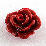 Dyed Flower Synthetical Coral Beads, FireBrick, 10x7mm, Hole: 1mm(X-CORA-R011-28D)