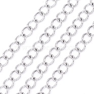 304 Stainless Steel Curb Chains, Twisted Chains, Soldered, Stainless Steel Color, 4x3x0.6mm(CHS-F006-04B-P)