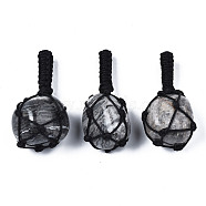 Natural Wave Jasper Pendants, with Woven TaiWan Nylon Thread, Nuggets, 40~60x20~27x12~24mm, Hole: 10~16mm(G-N0326-93D)