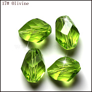 Imitation Austrian Crystal Beads, Grade AAA, Faceted, Bicone, Yellow Green, 8x10.5mm, Hole: 0.9~1mm(SWAR-F077-11x8mm-17)