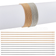 60Pcs 2 Colors Steel Wire Spring Stretch Bracelets Set, Guitar String Coil Bracelets for Women, Golden & Stainless Steel Color, 7-3/8 inch(18.8cm), 30Pcs/color(BJEW-OC0001-19)