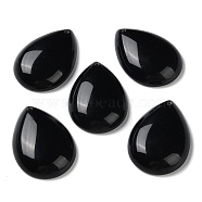 Natural Obsidian Pendants, Teardrop Charms, 35.5x25x8.5mm, Hole: 1mm(G-M416-08B-06)