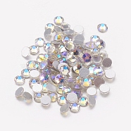 Glass Flat Back Rhinestone, Grade A, Back Plated, Faceted, Half Round, Crystal AB, 3~3.2mm, about 1440pcs/bag(RGLA-C002-SS12-100)