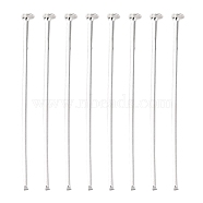 Iron Flat Head Pins, Cadmium Free & Lead Free, Silver Color Plated, 30x0.75~0.8mm, 20 Gauge, about 8000pcs/1000g, Head: 2mm(HPS3.0cm)