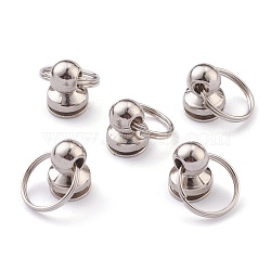 Alloy Ball Studs Rivets, for Phone Case DIY, DIY Leather Belt, Handbag, Purse Accessories, with Philip's Head Screw and Split Rings, Platinum, 18.5mm, Hole: 10mm, Ring: 11.5x1.5mm, Screw: 11x8mm(X-PALLOY-Z002-01P)