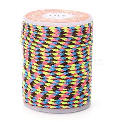 4-Ply Polycotton Cord Metallic Cord, Handmade Macrame Cotton Rope, for String Wall Hangings Plant Hanger, DIY Craft String Knitting, Colorful, 1.5mm, about 4.3 yards(4m)/roll(OCOR-Z003-D10)