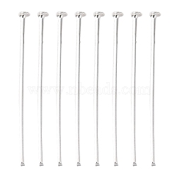 Iron Flat Head Pins, Cadmium Free & Lead Free, Silver Color Plated, 30x0.75~0.8mm, 20 Gauge, about 8000pcs/1000g, Head: 2mm(HPS3.0cm)