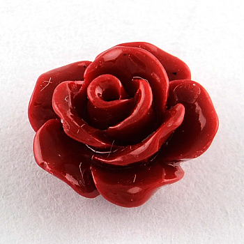 Dyed Flower Synthetical Coral Beads, FireBrick, 10x7mm, Hole: 1mm