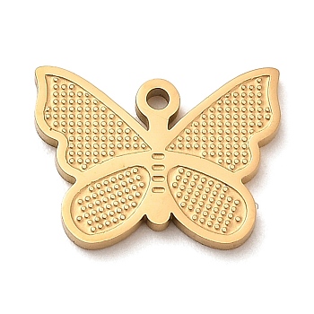 Ion Plating(IP) 304 Stainless Steel Pendants, Butterfly Charm, Golden, 11.5x15x1mm, Hole: 1.2mm.