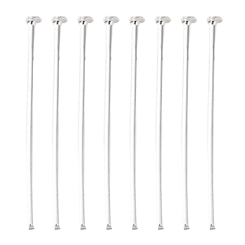 Iron Flat Head Pins, Cadmium Free & Lead Free, Silver Color Plated, 30x0.75~0.8mm, 20 Gauge, about 8000pcs/1000g, Head: 2mm