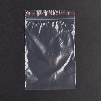 Plastic Zip Lock Bags, Resealable Packaging Bags, Top Seal, Self Seal Bag, Rectangle, Red, 15x10cm, Unilateral Thickness: 1.3 Mil(0.035mm)