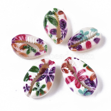 Printed Natural Cowrie Shell Beads(X-SSHEL-R047-01-C04)-2
