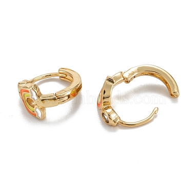 Радужные сверкающие кубические циркониевые серьги-кольца для девочек и женщин(EJEW-H126-27G)-4
