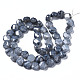 Mèches de perles de verre craquelé peintes au four opaque(EGLA-T008-19B)-2