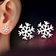 Real Platinum Plated Brass Snowflake Stud Earrings(EJEW-EE0002-001)-5